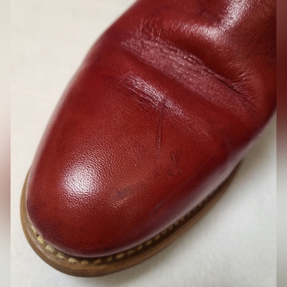 Miss Capezio Pull On Equestrian Style Boots Size 7 Gold Harness Detail Red Brown - Picture 15 of 15